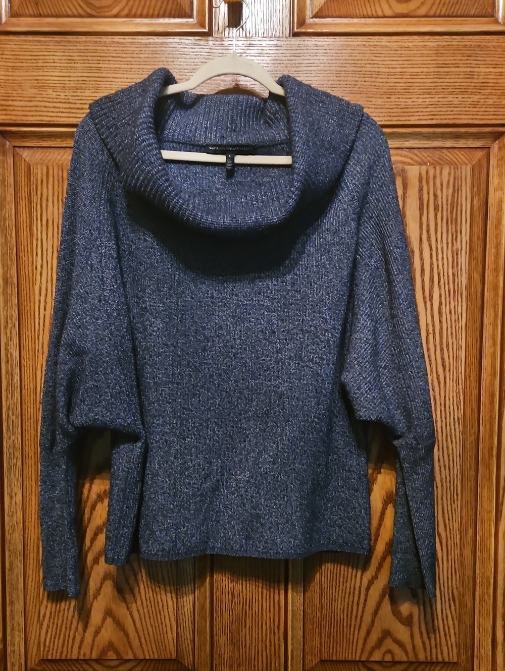 White House Black Market Navy Cowl Neck Knit Sweater